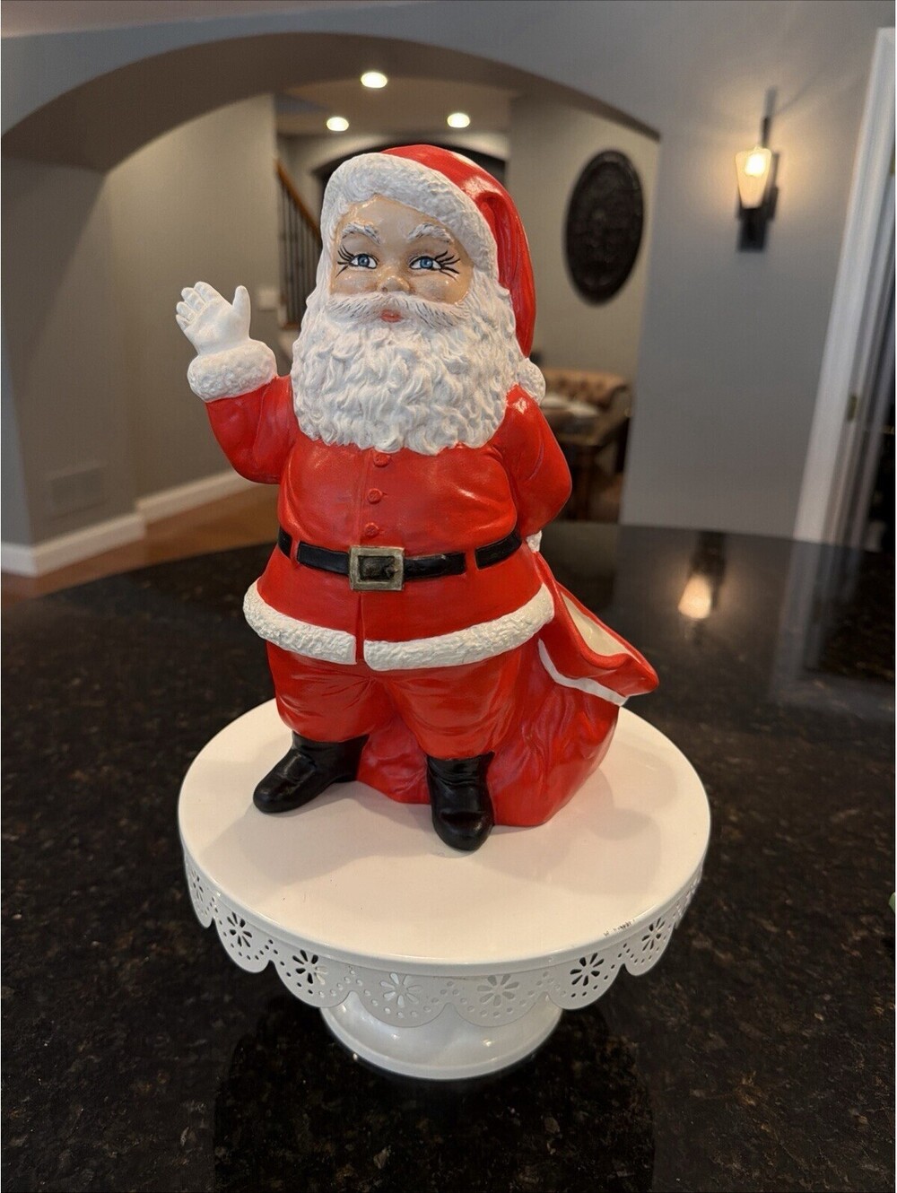 Vtg 1973 Duncan Ceramics Santa Claus With Toy Bag 10” No Chips EUC